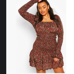 Floral mini ruffle dress